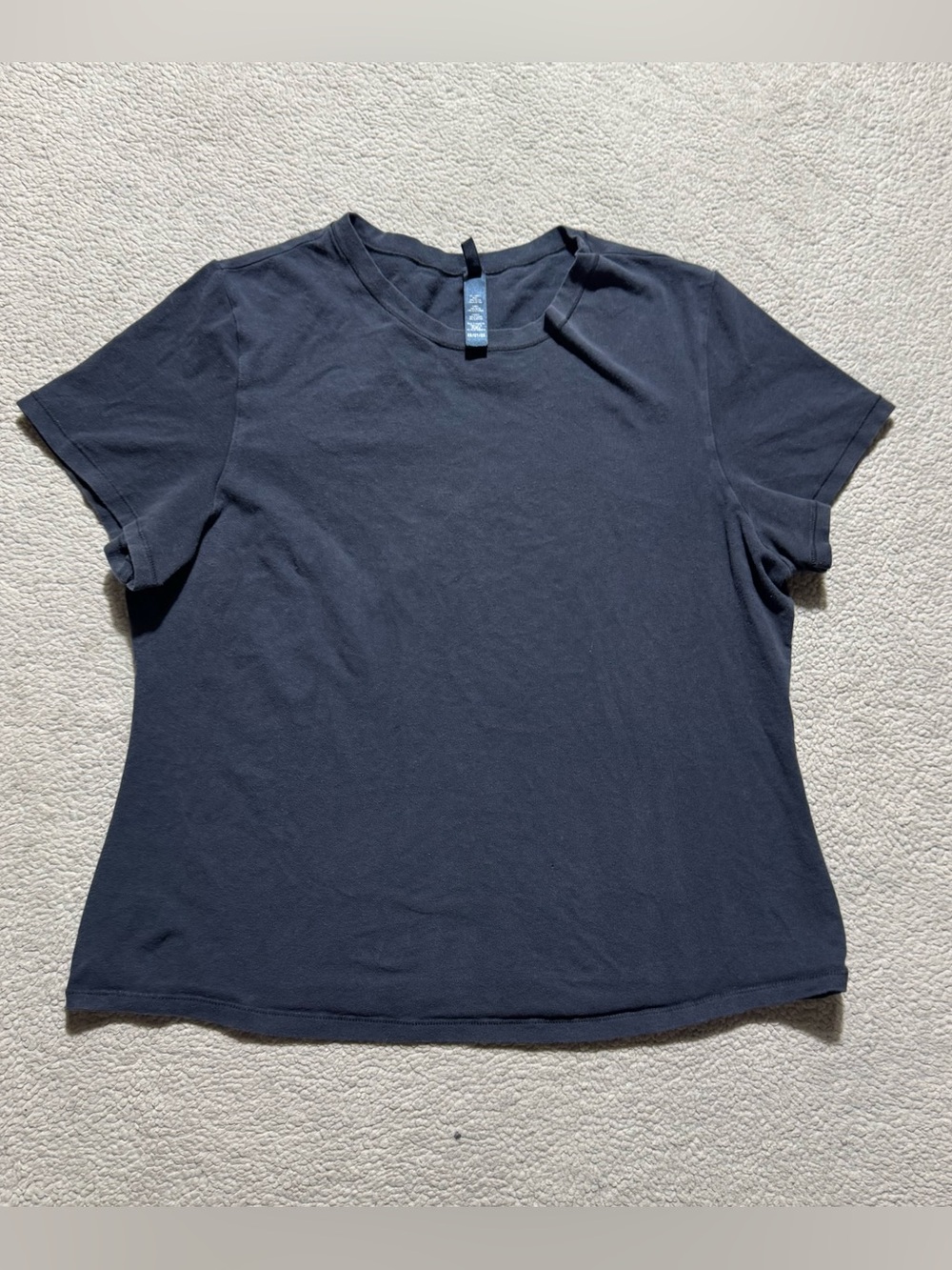 Skims Top Womens 2X Black Short Sleeve Crew Neck Stretch Slim Fit Pullover Tee